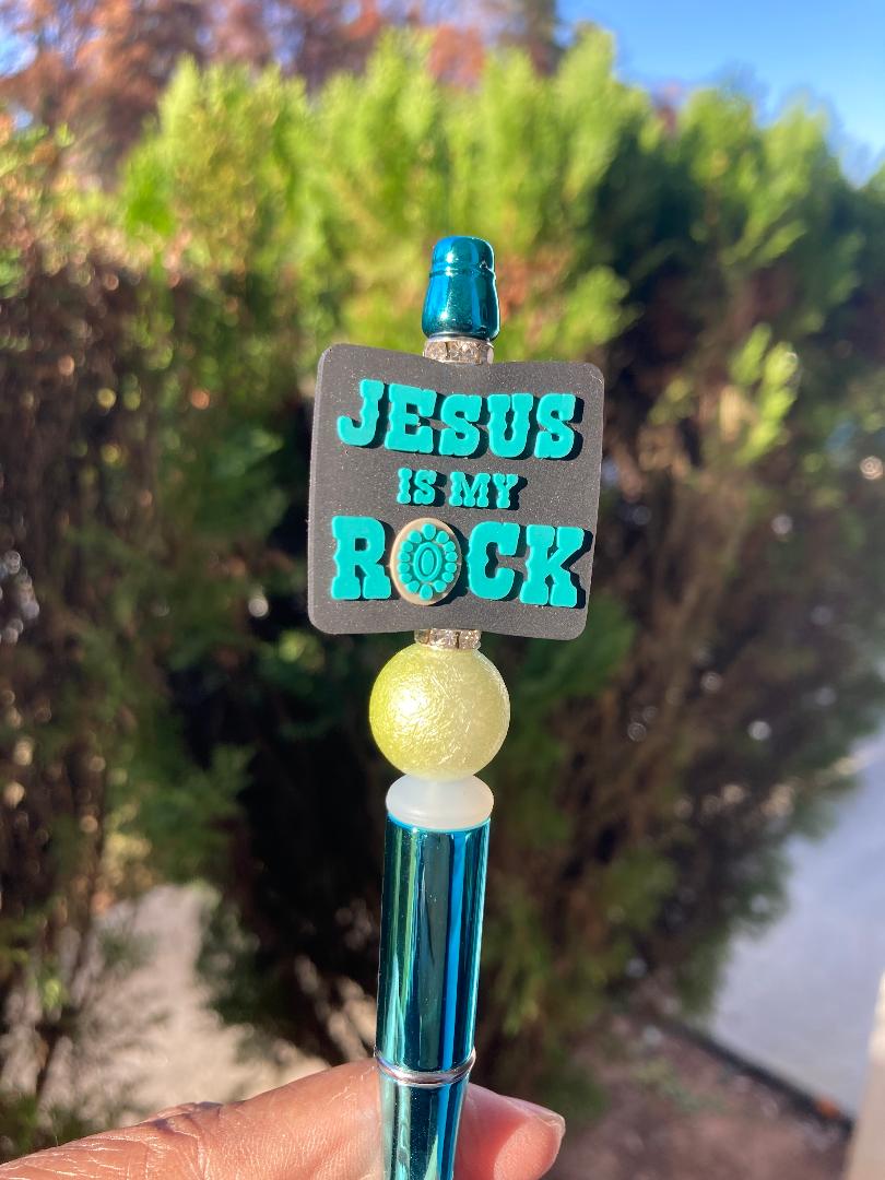 Jesus Is My Rock Beaded Pen