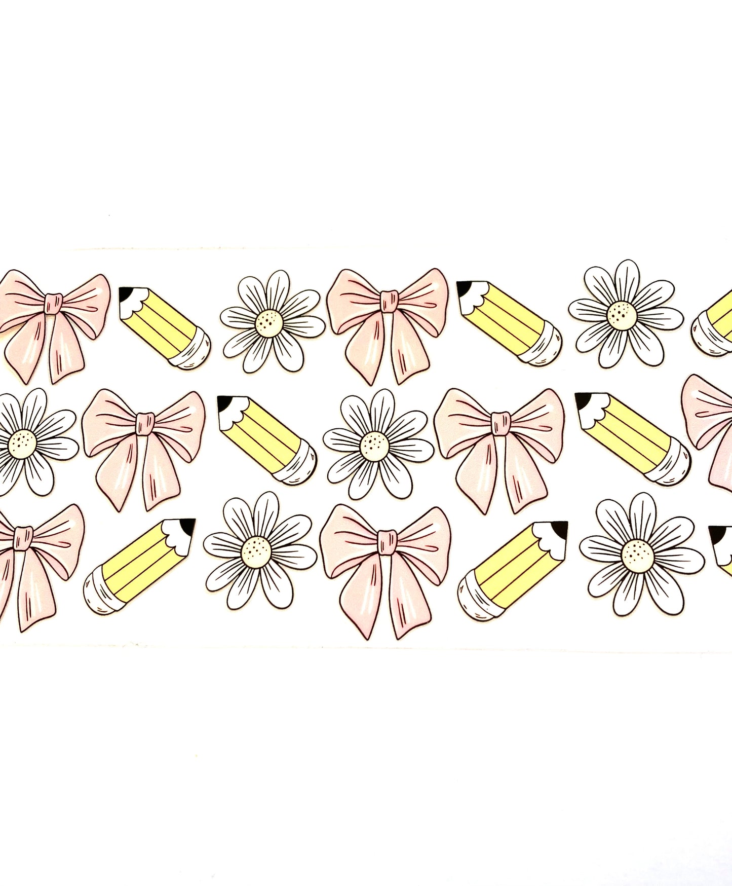 Pencil and Bows Cup Wrap