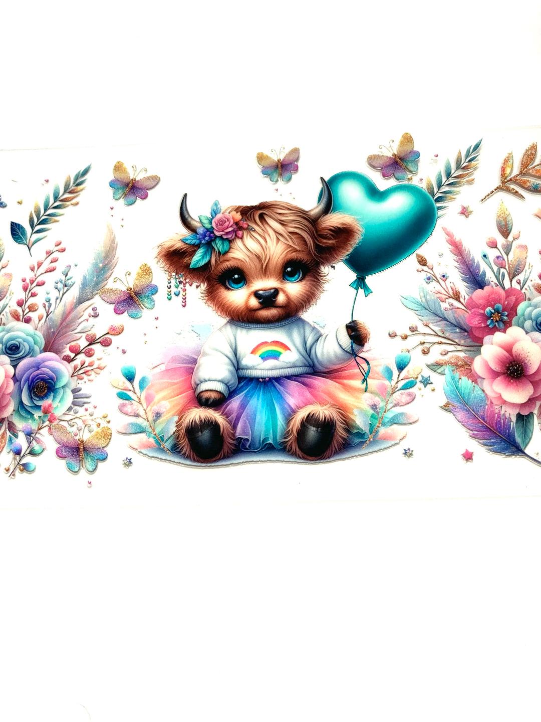 Cute Teal Cow Cup Wrap