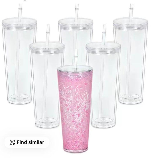 24oz Acrylic Snow Globe Tumbler