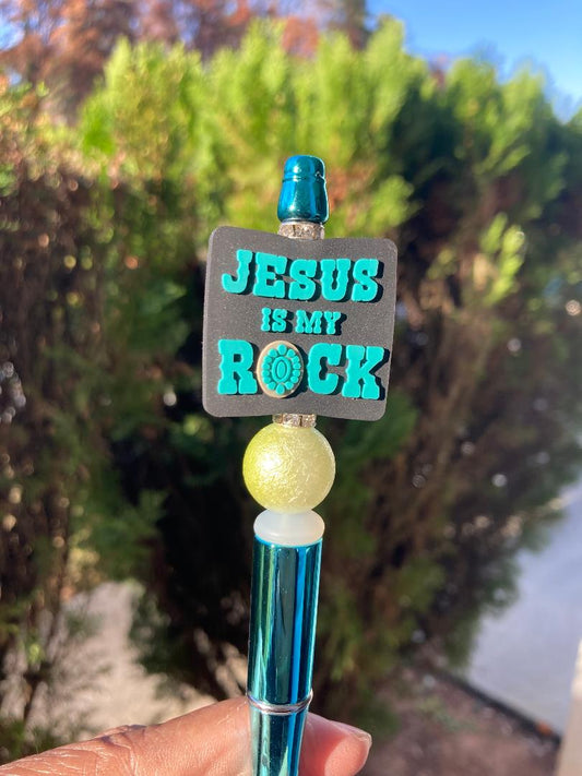 Jesus Is My Rock Beaded Pen
