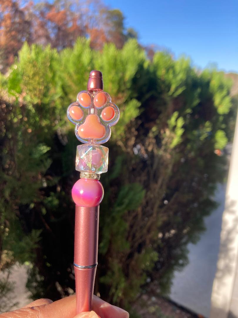 Paw Print Beaded Pen