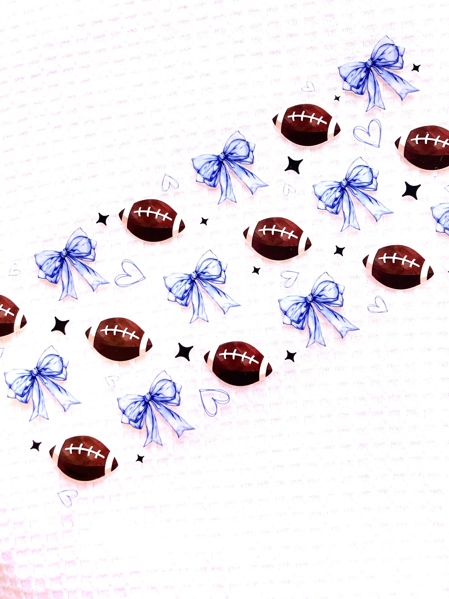 Blue Football and Bows Cup Wrap