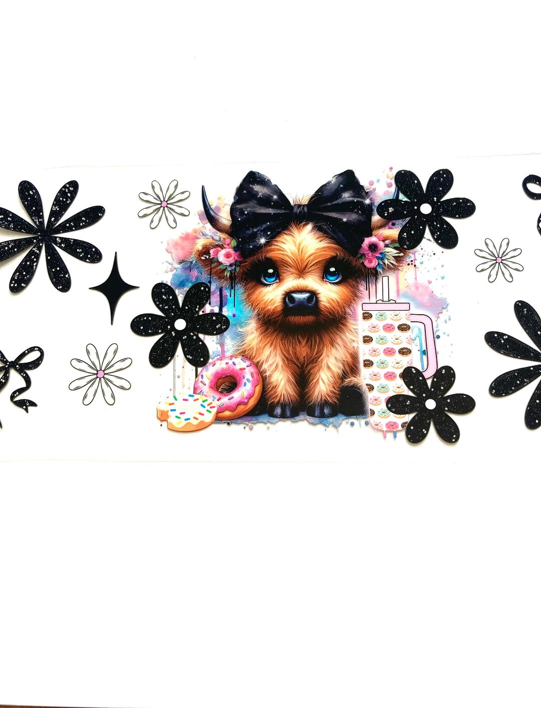 Black Bow Cow Cup Wrap