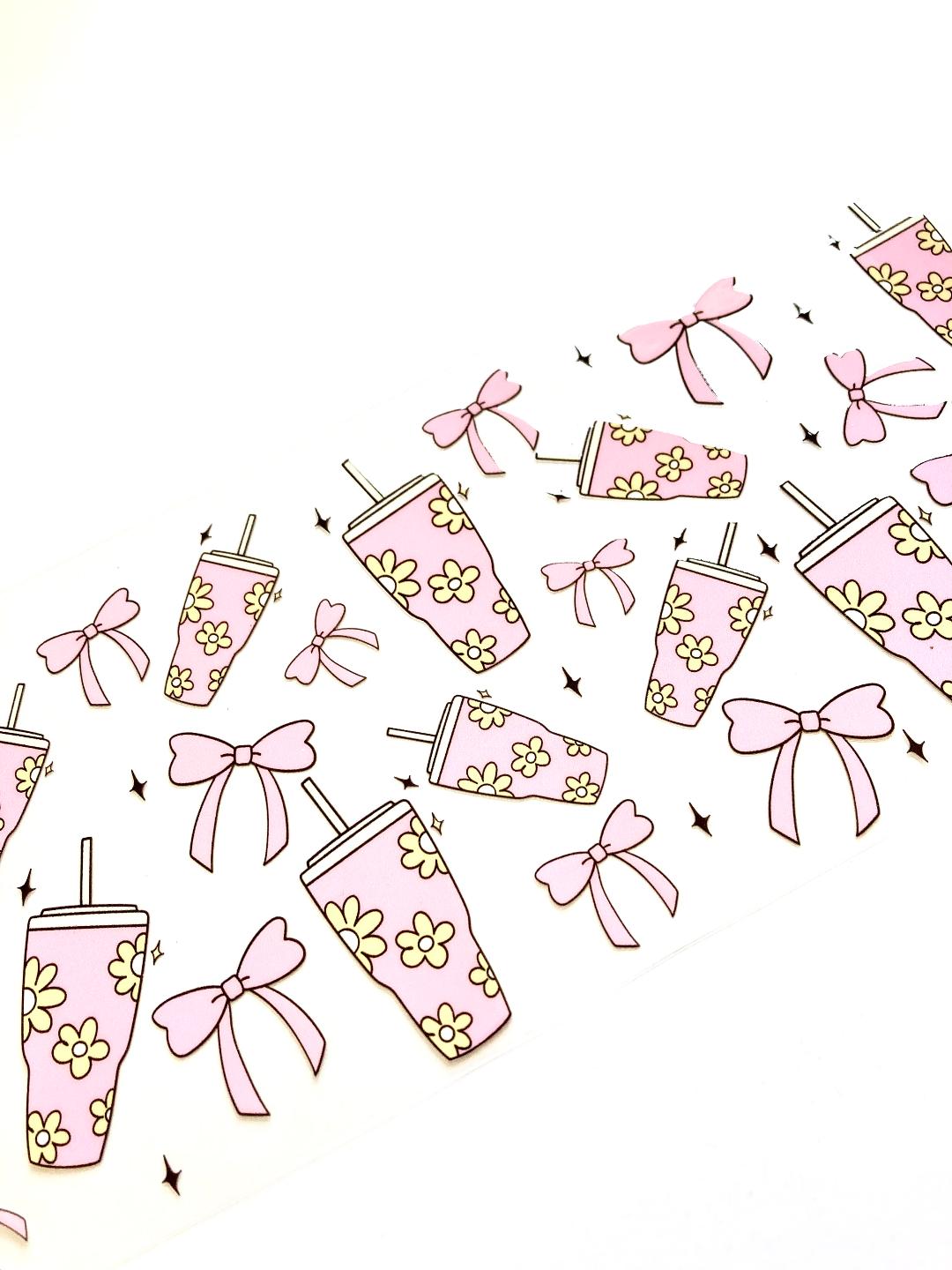 Pink Drinks And Bows Cup Wrap