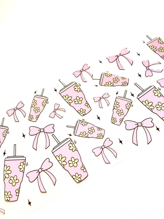 Pink Drinks And Bows Cup Wrap