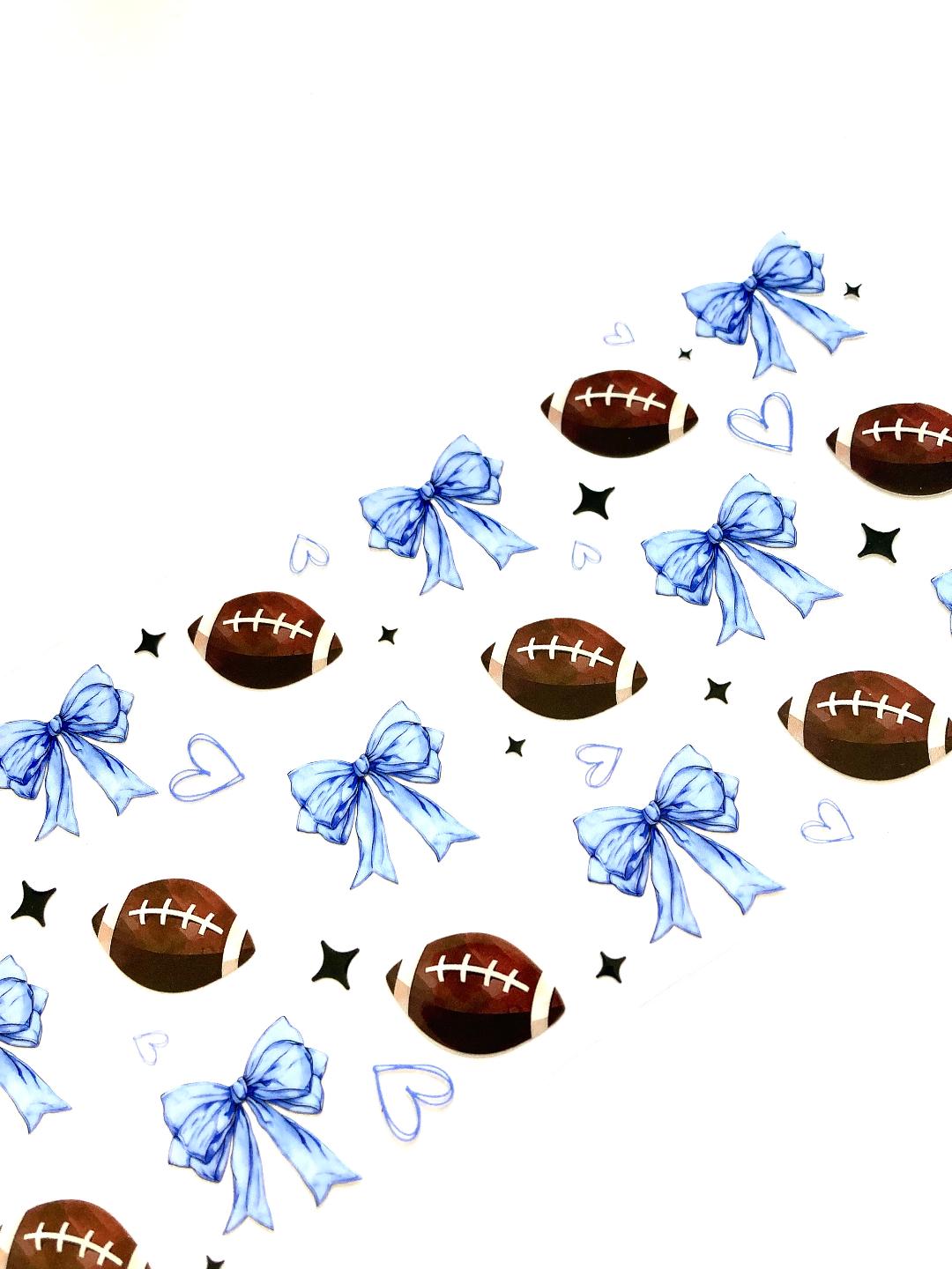 Football And Blue Bows Cup Wrap