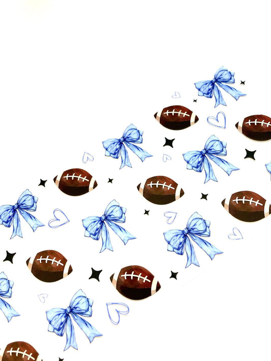 Football And Blue Bows Cup Wrap