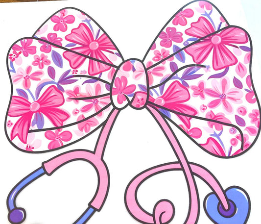 Pink Bow Nurse Stethoscope Tee Shirt Claim