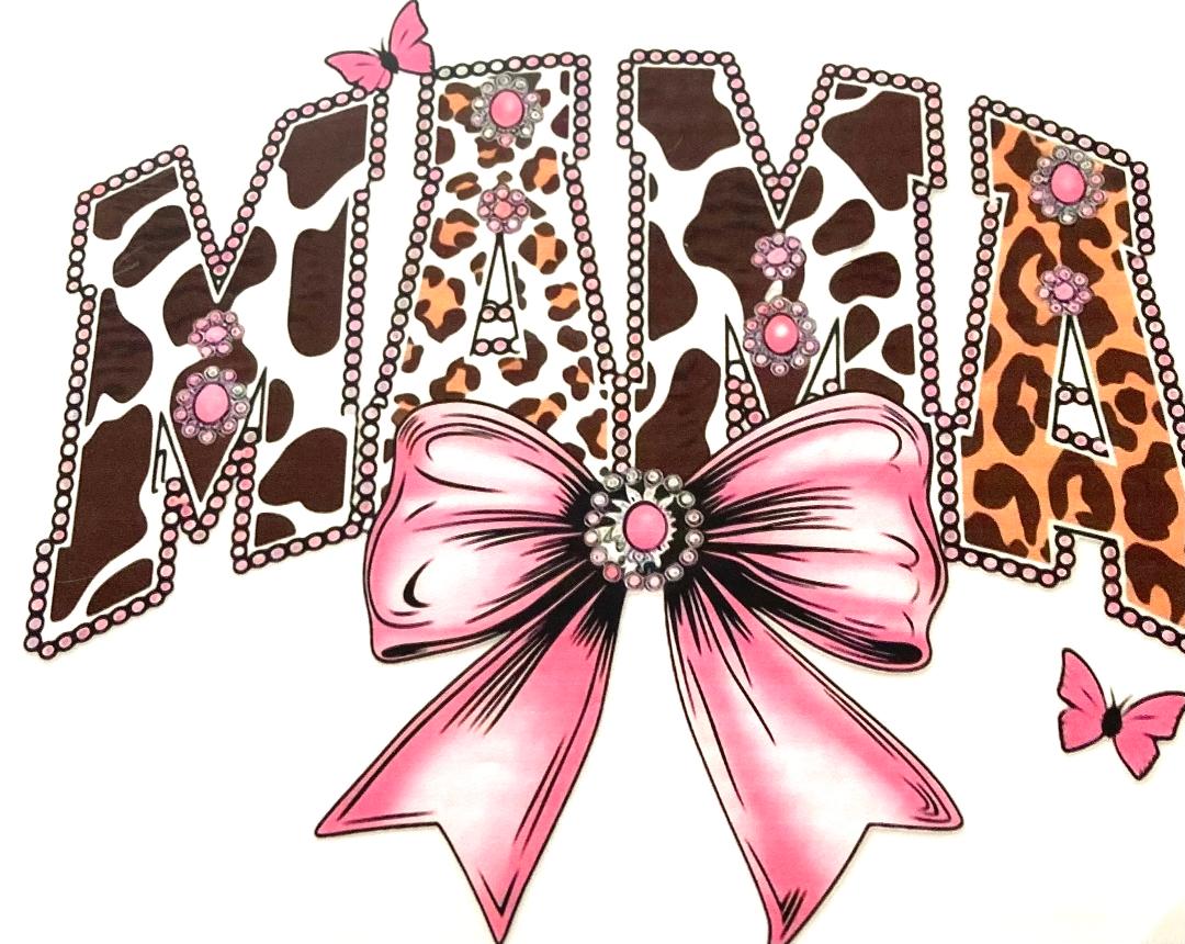 Pink Bow Mama Tee Shirt Claim