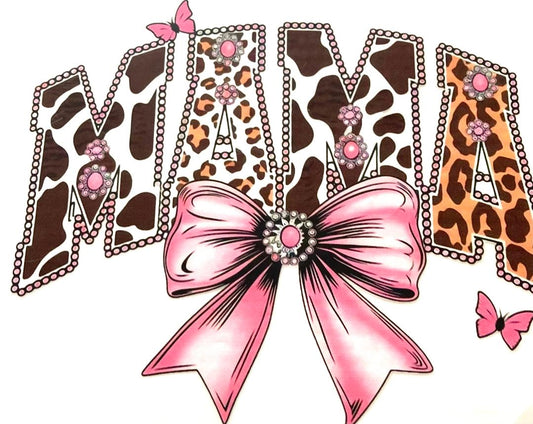 Pink Bow Mama Tee Shirt Claim