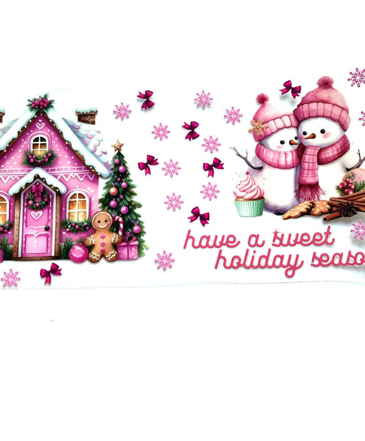 Pink Santa House Cup Wrap