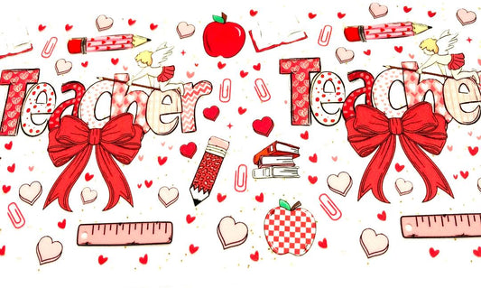 Red Teacher Supplies Cup Wrap