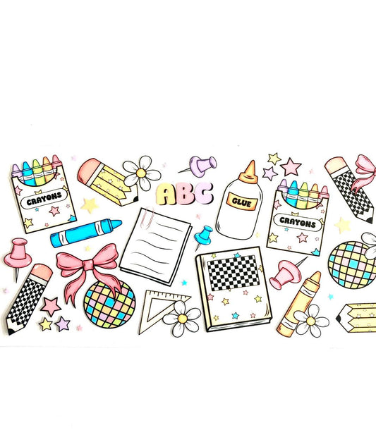 School Supplies Cup Wrap