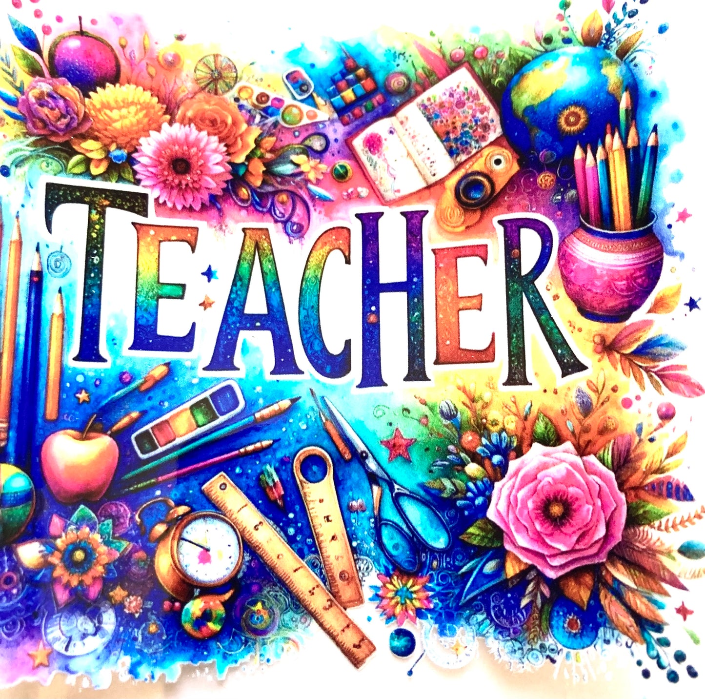 Floral Teacher Cup Wrap