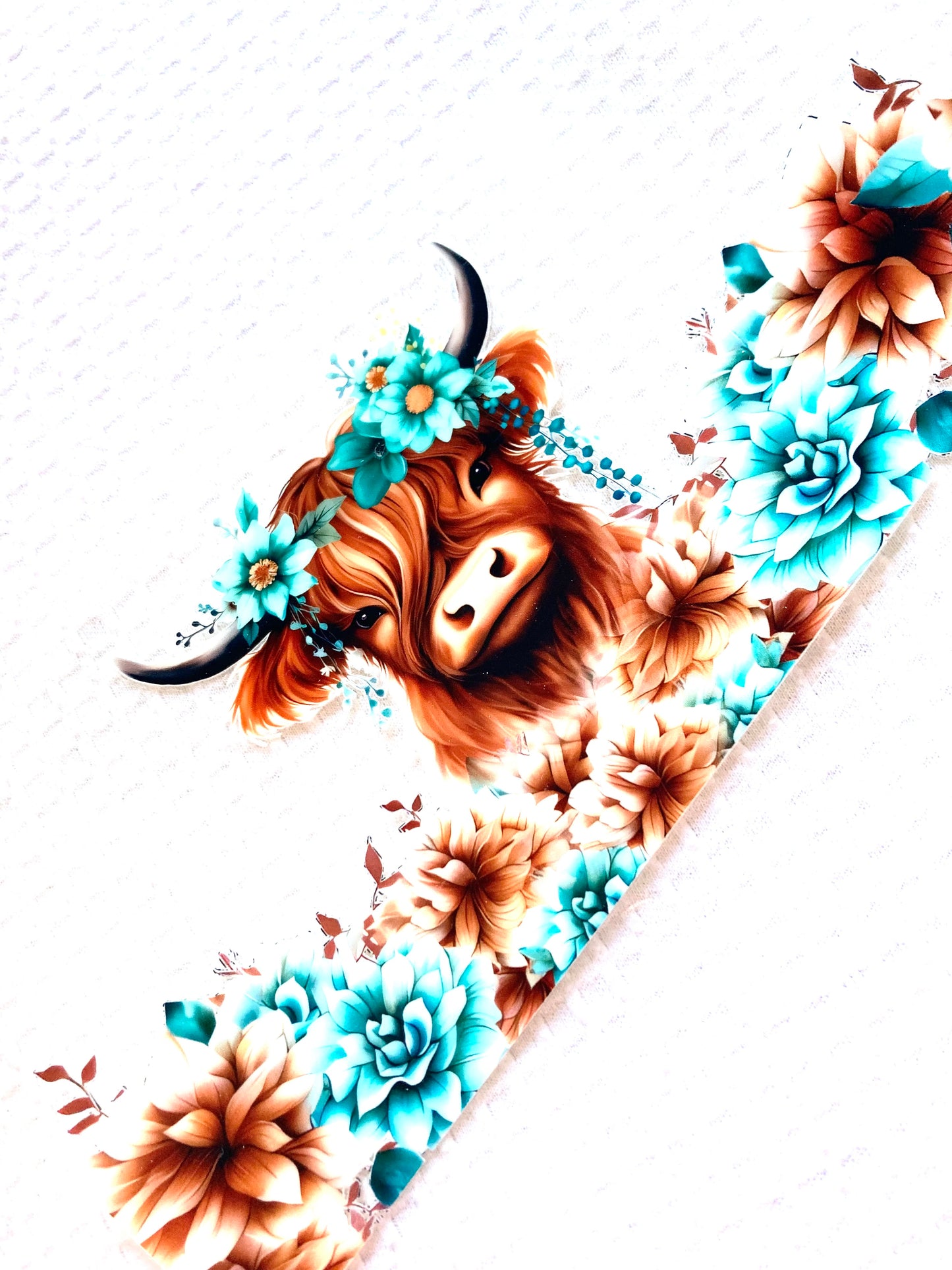 Turquoise Cow Cup Wrap
