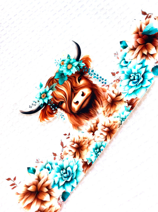 Turquoise Cow Cup Wrap